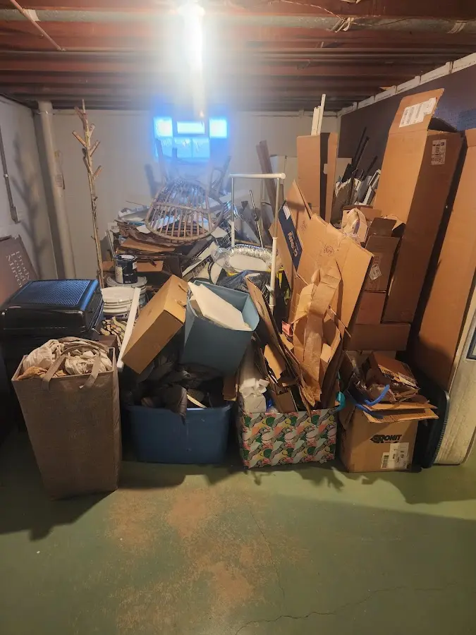 Roll-off dumpster container at job site for 20 Yard Dumpster Rental in West Peoria